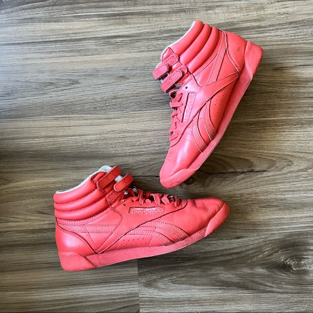 Reebok Freestyle High-Top Sneaker - pink - Women 8.5